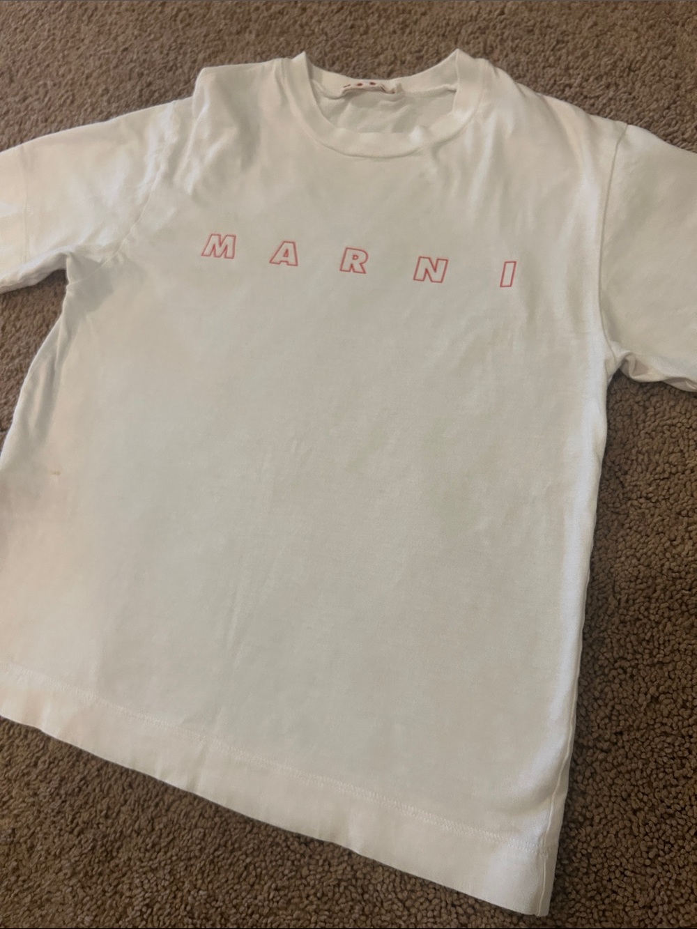 Marni Kids White Tee with Logo